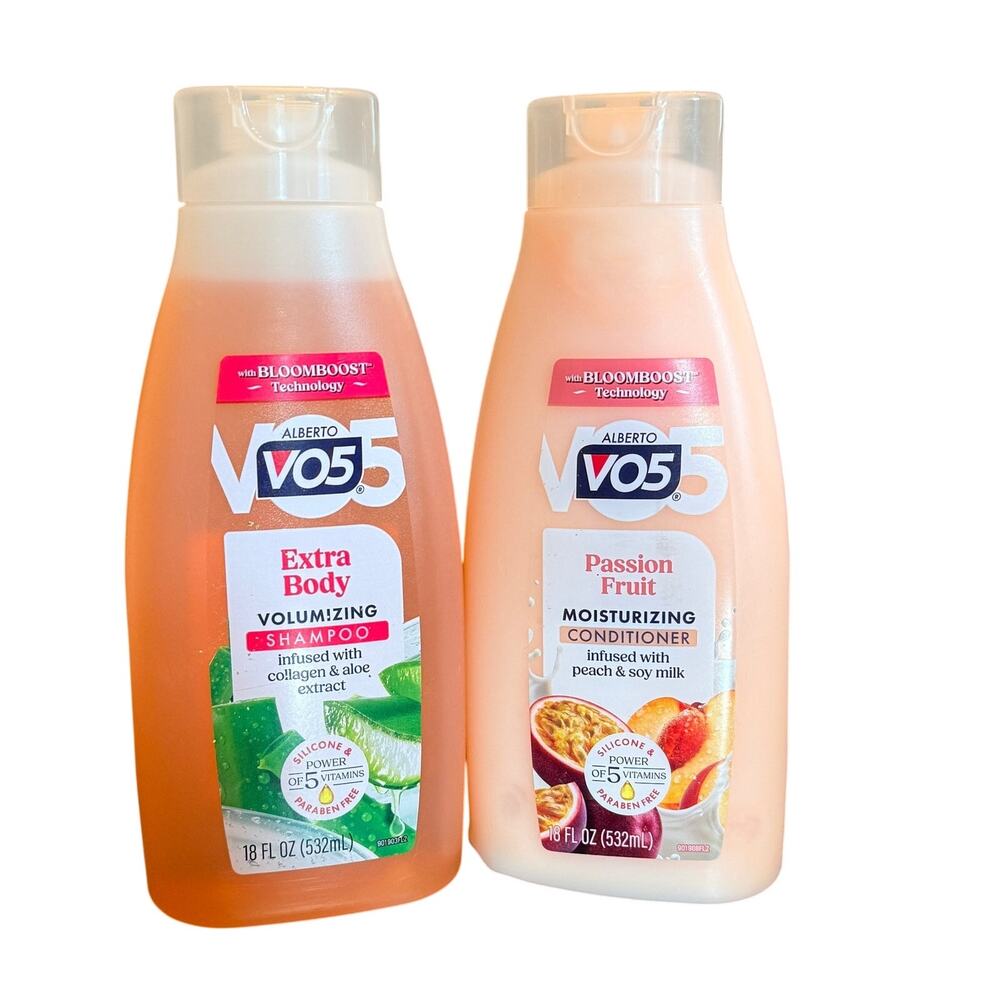 Alberto VO5 Shampoo Conditioner 18 oz Lot 2 Extra Body Passion Fruit BloomBoost